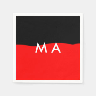 Simple monogram add your name letter man minimal t napkins