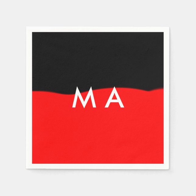 Simple monogram add your name letter man minimal t napkins (Front)