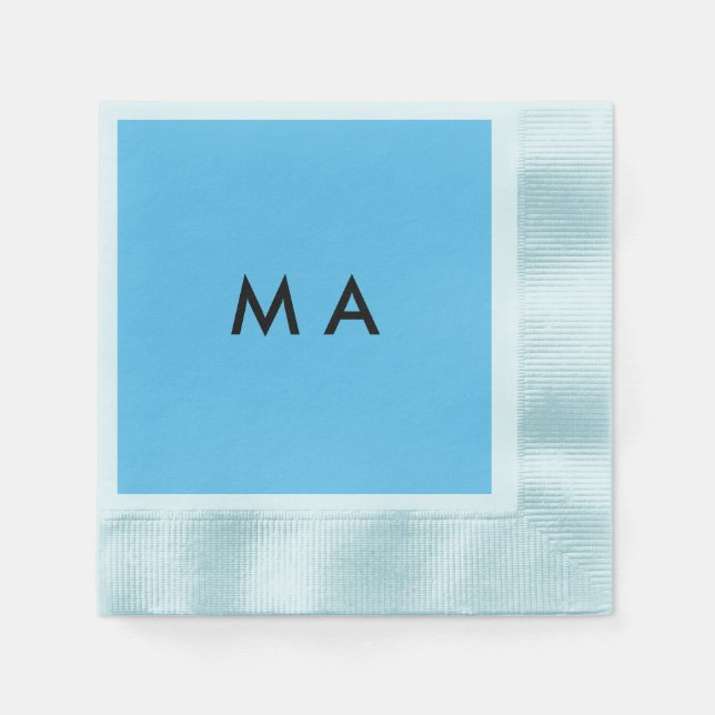 Simple monogram add your name letter man minimal t napkins (Front)