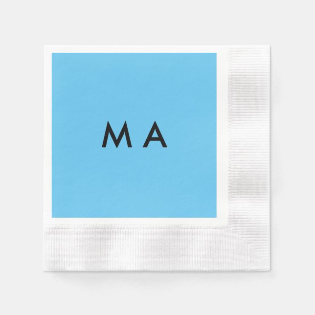 Simple monogram add your name letter man minimal t napkins (Front)