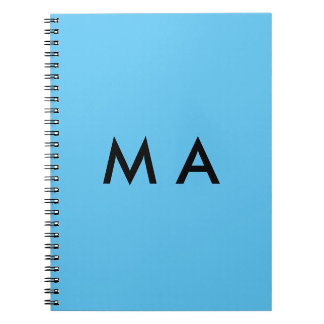 Simple monogram add your name letter man minimal t notebook (Front)