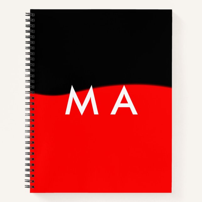 Simple monogram add your name letter man minimal t notebook (Front)