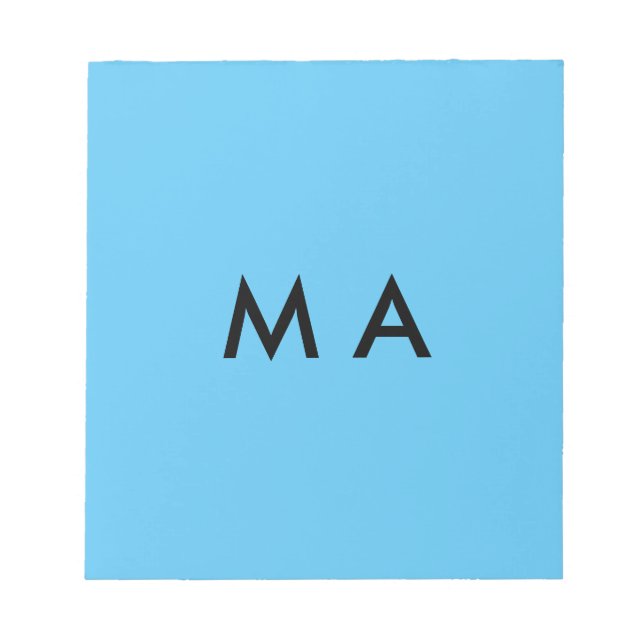 Simple monogram add your name letter man minimal t notepad (Front)