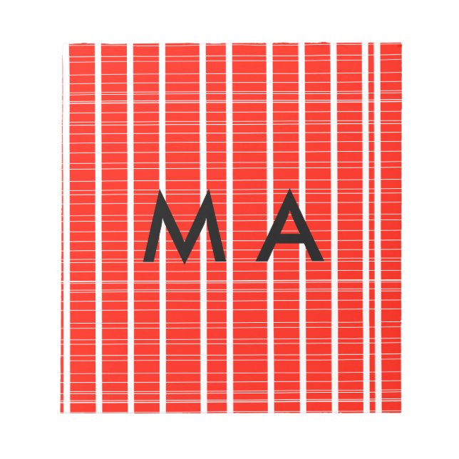 Simple monogram add your name letter man minimal t notepad (Front)