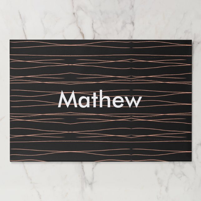 Simple monogram add your name letter man minimal t paper pad (Front)