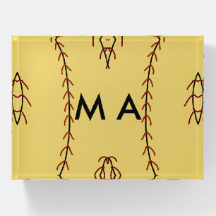 Simple monogram add your name letter man minimal t paperweight