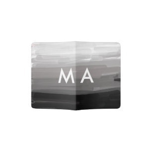 Simple monogram add your name letter man minimal t passport holder