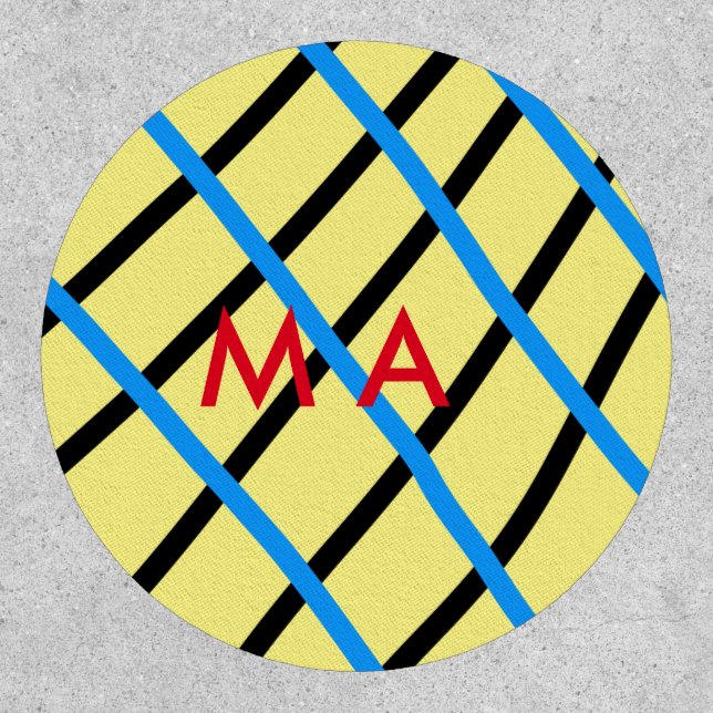 Simple monogram add your name letter man minimal t patch (Front)