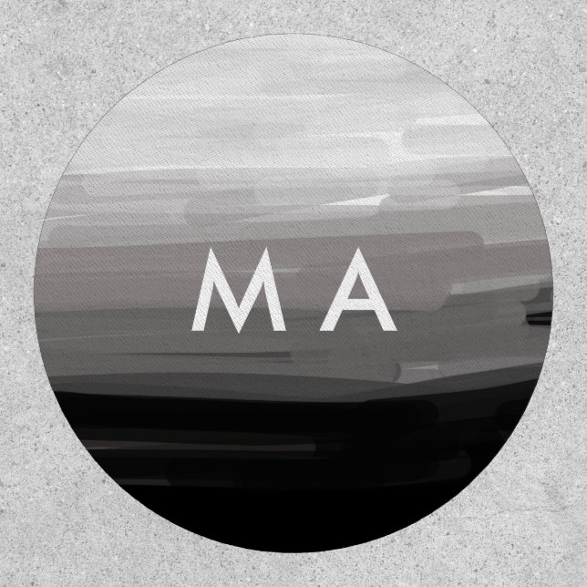 Simple monogram add your name letter man minimal t patch (Front)