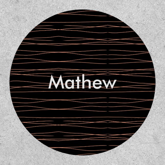 Simple monogram add your name letter man minimal t patch (Front)