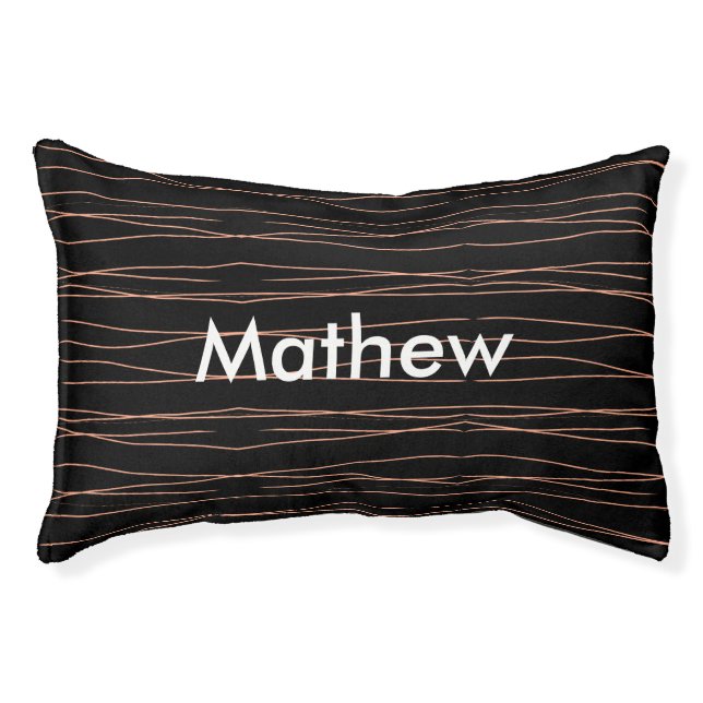 Simple monogram add your name letter man minimal t pet bed (Front)