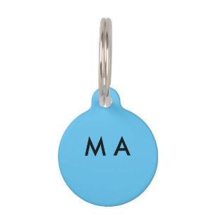 Simple monogram add your name letter man minimal t pet ID tag