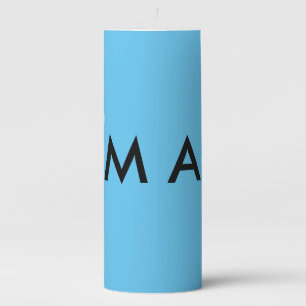 Simple monogram add your name letter man minimal t pillar candle