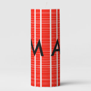 Simple monogram add your name letter man minimal t pillar candle