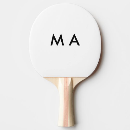 Simple monogram add your name letter man minimal t ping pong paddle