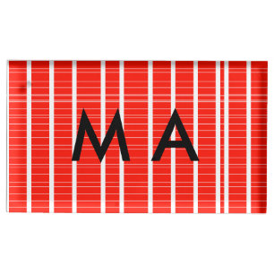 Simple monogram add your name letter man minimal t place card holder