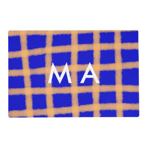 Simple monogram add your name letter man minimal t placemat