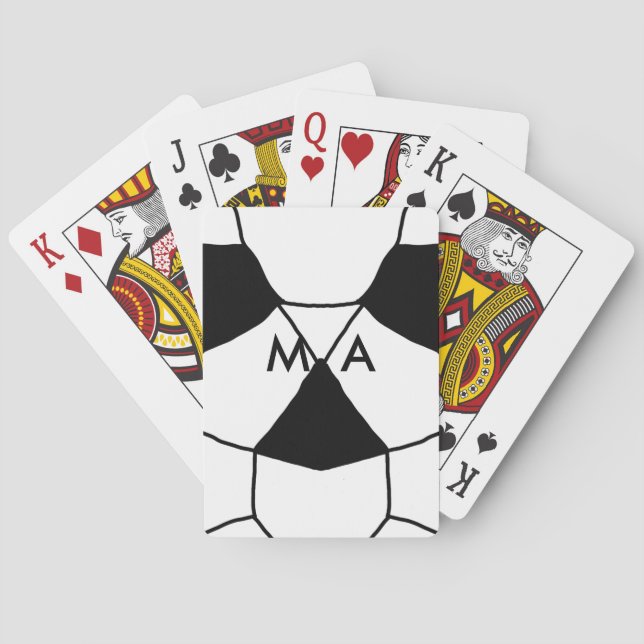 Simple monogram add your name letter man minimal t poker cards (Back)