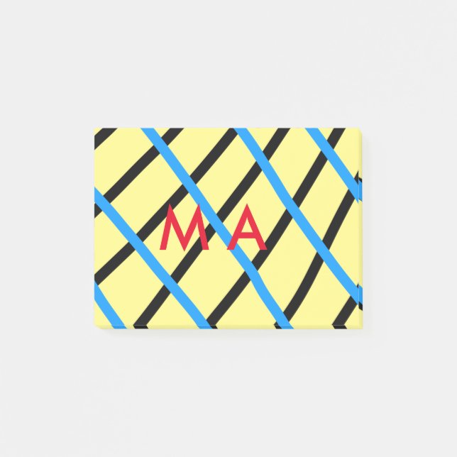 Simple monogram add your name letter man minimal t post-it notes (Front)