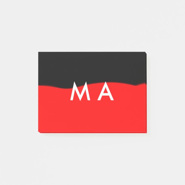 Simple monogram add your name letter man minimal t post-it notes (Front)