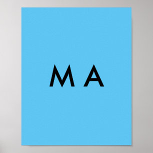 Simple monogram add your name letter man minimal t poster