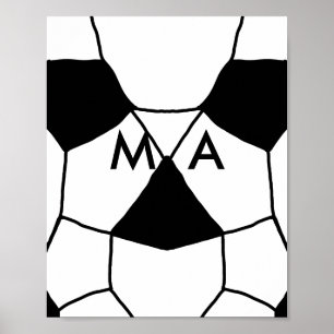 Simple monogram add your name letter man minimal t poster