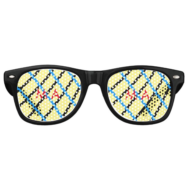 Simple monogram add your name letter man minimal t retro sunglasses (Front)