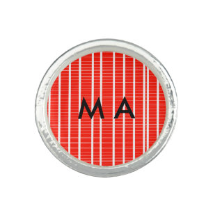 Simple monogram add your name letter man minimal t ring