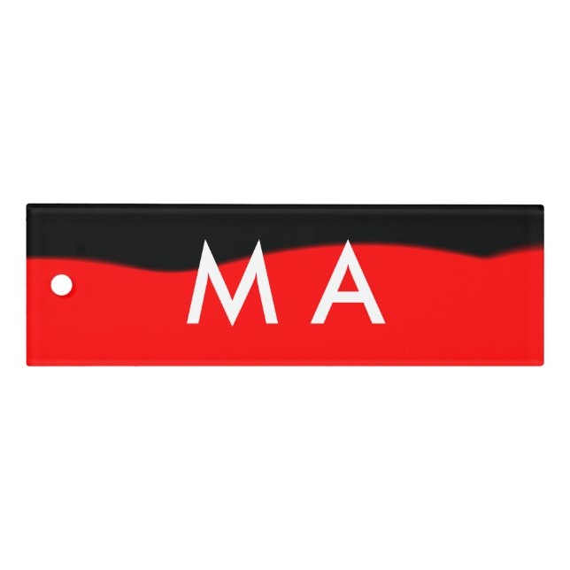 Simple monogram add your name letter man minimal t ruler (Front)
