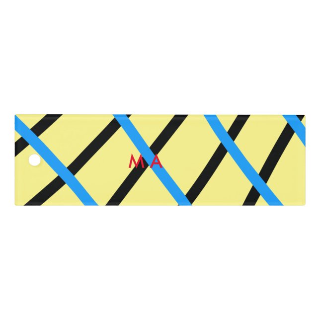 Simple monogram add your name letter man minimal t ruler (Front)