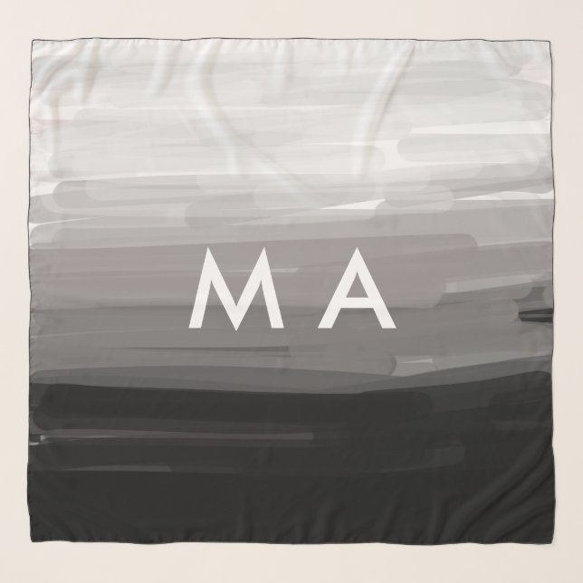 Simple monogram add your name letter man minimal t scarf (Front)