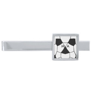 Simple monogram add your name letter man minimal t silver finish tie bar