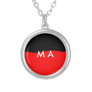 Simple monogram add your name letter man minimal t silver plated necklace