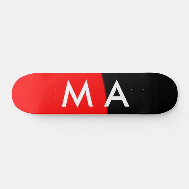 Simple monogram add your name letter man minimal t skateboard (Horz)