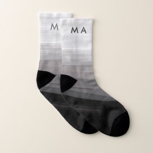 Simple monogram add your name letter man minimal t socks