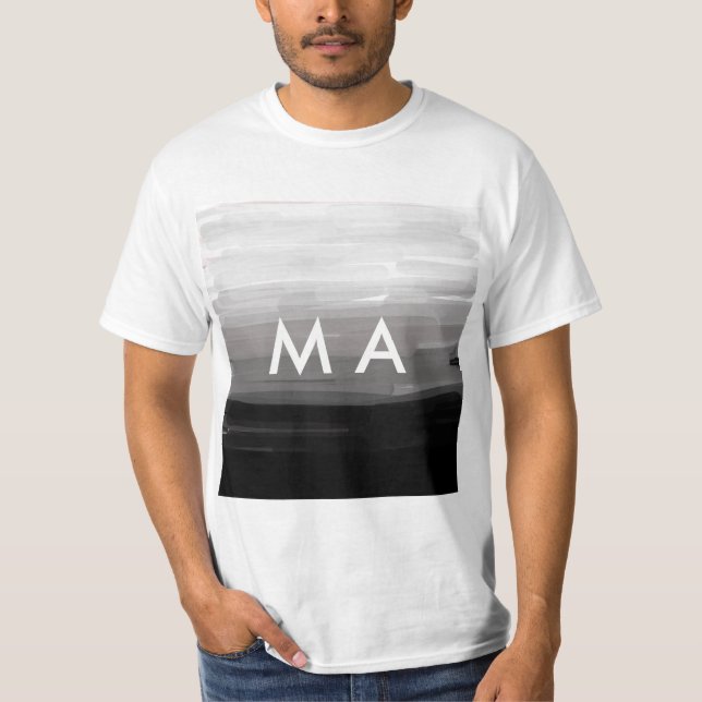 Simple monogram add your name letter man minimal t T-Shirt (Front)