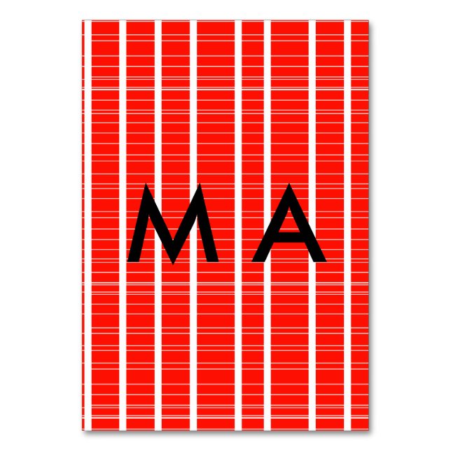 Simple monogram add your name letter man minimal t table number (Front)