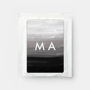 Simple monogram add your name letter man minimal t tea bag drink mix