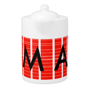 Simple monogram add your name letter man minimal t teapot