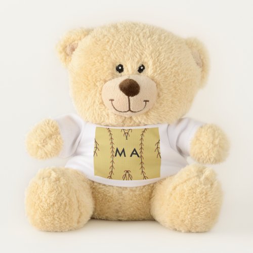 Simple monogram add your name letter man minimal t teddy bear
