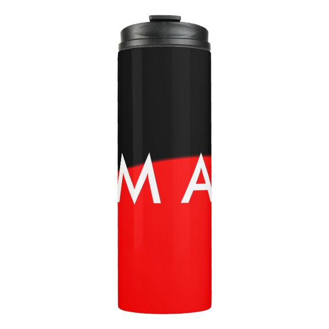 Simple monogram add your name letter man minimal t thermal tumbler (Front)