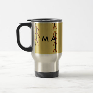 Simple monogram add your name letter man minimal t travel mug