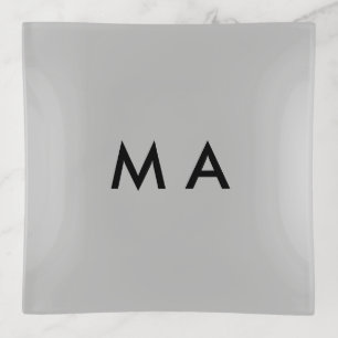 Simple monogram add your name letter man minimal t trinket tray