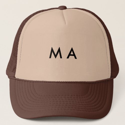 Simple monogram add your name letter man minimal t trucker hat
