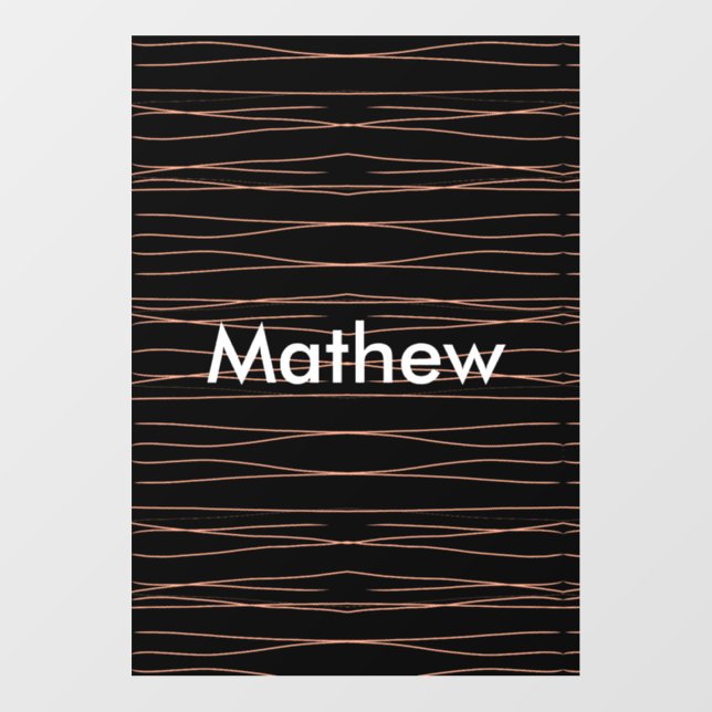 Simple monogram add your name letter man minimal t wall decal  (Front)