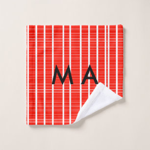 Simple monogram add your name letter man minimal t wash cloth