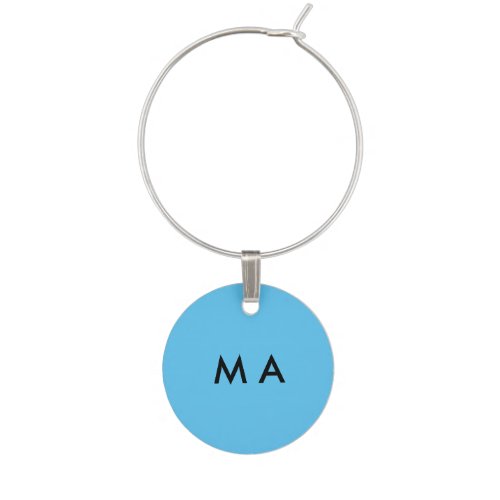 Simple monogram add your name letter man minimal t wine charm