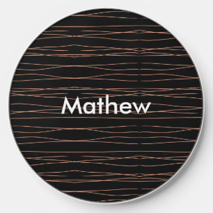 Simple monogram add your name letter man minimal t wireless charger 