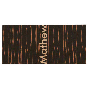 Simple monogram add your name letter man minimal t wood flash drive
