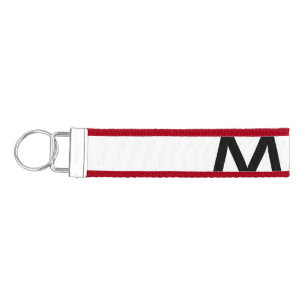 Simple monogram add your name letter man minimal t wrist keychain